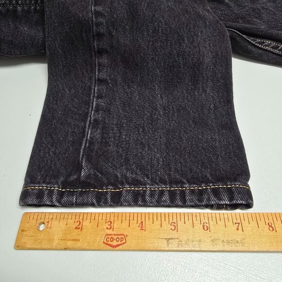 Levis 501‎ Jeans Mens 33x32 (Fits 30x30) Black Straight Button Fly Biker Denim - Picture 15 of 15